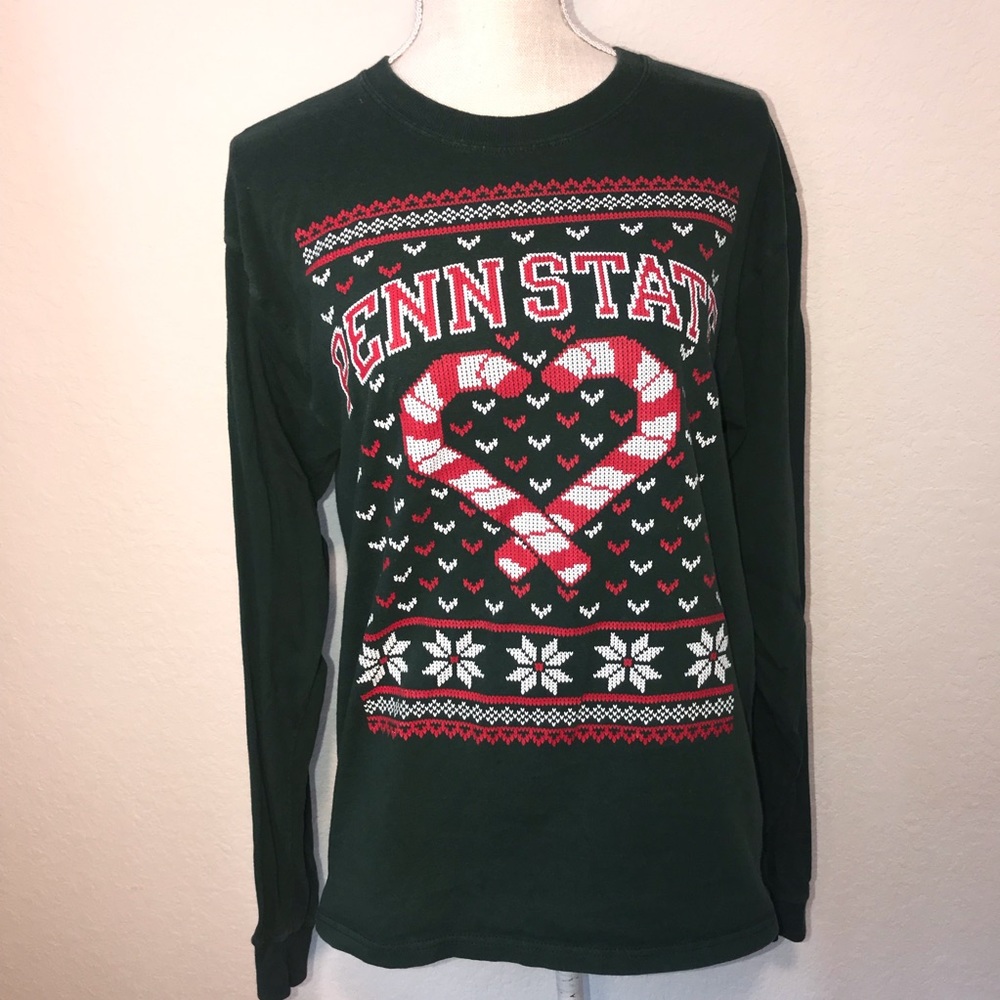 Champion green Penn State long sleeve Christmas tee shirt size medium